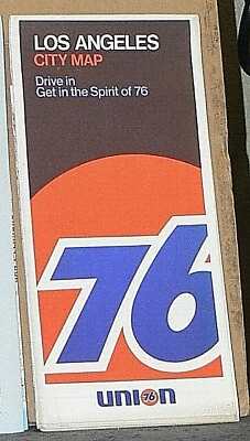 #ad 1970 Union 76 Street Map of Los Angeles California quot;NEW OLD STOCKquot; $2.99