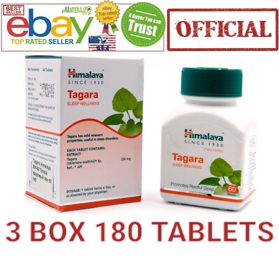 #ad Tagara Himalaya OFFICIAL USA 3 Box 180 Tablets Calms Mind Nerve Cells in Brain $25.95