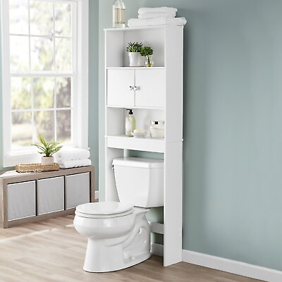 #ad NEW Bathroom Space Saver with 3 Fixed Shelves White $44.59
