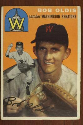 #ad Vintage 1954 Baseball Card TOPPS #91 BOB OLDIS Catcher Washington Senators $11.49