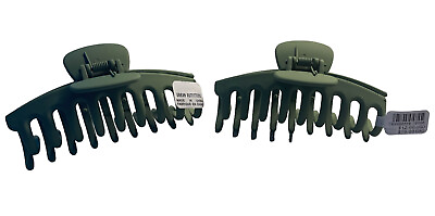 #ad 2 Green Hair Clips Claw Tubular 4.5quot; Marley $12 Get 2 For The The Price 1 $12.00