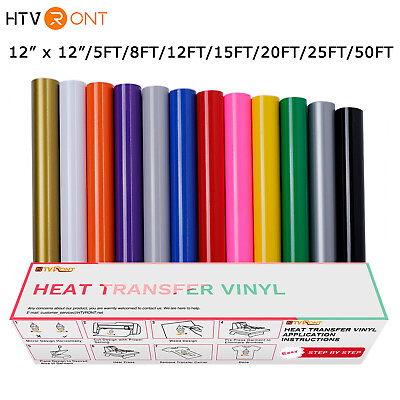 #ad HTVRONT HTV Heat Transfer Vinyl Iron On Vinyl 12quot; x 5 50 FT T Shirt for Cricut $6.99