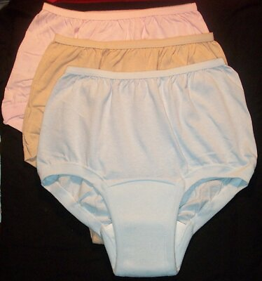 #ad 3 Pair Size XXL 10 Assorted Band Leg Cotton Wearever Incontinence Panties USA $18.99