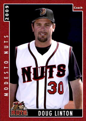 #ad 2009 Modesto Nuts Grandstand #18 Doug Linton Pitching Coach Baseball Card $12.99
