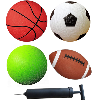 #ad Kids Sports Ball Set with Pump Soccer Basketball Football Playground Balls $24.99
