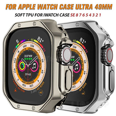 #ad For Apple Watch Ultra 49mm Series 9 8 7 6 5 4 3 SE Rugged Bumper TPU Case Cover $6.99
