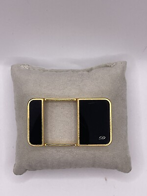 #ad Rare Vintage Dupont Line Belt Buckle with Black Lacquer and Gold Accent $274.98