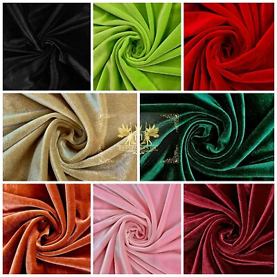 #ad Stretch Velvet Fabric 58 60quot; Wide By The Yard in Many Colors Free Shipping $12.99