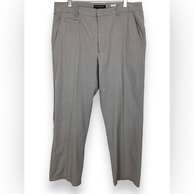 #ad Banana Republic pinstripe Cotton Pants sz 36 x 32L grey white casual lightweight $21.50