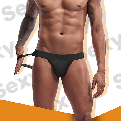 #ad Men#x27;s Sexy Jockstrap Athletic Supporter Cotton Underwear Backless Thongs Briefs $8.95