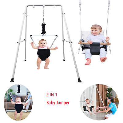 #ad 2 in 1 Baby Jumper Toddler Swing Indoor Outdoor Baby Jumpers amp;Bouncer Baby Swing $101.40