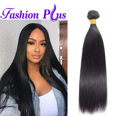 #ad 100% Peruvian Straight Human Hair Bundles Remy Hair Extensions Weft Wavy 10A $76.59