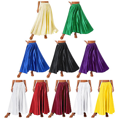 #ad Womens Evening Halloween Maxi Belly Dance Skirts Show Costume Ballroom Clubwear $7.59