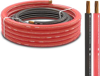 #ad DS18 PW 4GA 5BK 20RD 4 GA Ultra Flex Power Wire 5ft Black And 20ft Red $8.49