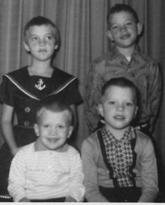 #ad 4F Photograph 1959 Kids Family Photo Portrait Boys Girl Children Brothers $14.96