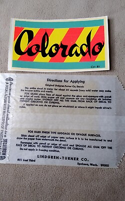 #ad Vintage Colorado Water Window Decal NEW $9.95