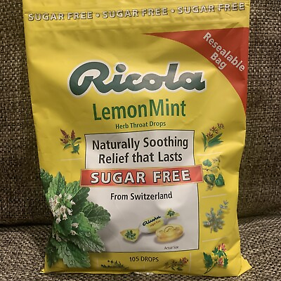 #ad Ricola Sugar Free Lemon Mint Herb Cough amp; Sore Throat Drops Medicine 105 ct. $24.99