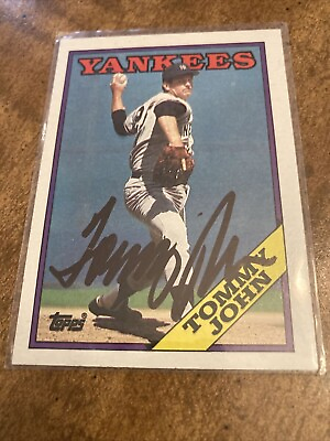 #ad Tommy John signed autographed Yankees 1988 Topps Proof $12.99