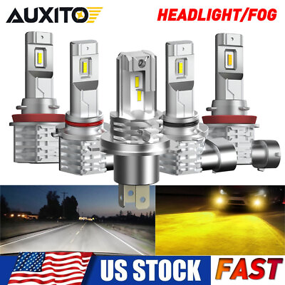 #ad AUXITO LED 9005 9006 H4 H8 H9 H11 Headlight DRL Bulbs White Yellow Super Bright $19.99