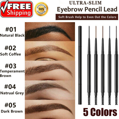 #ad Waterproof Microblading Eye Brow Eyeliner Eyebrow Pencil Pen Brush Makeup Tools $4.99