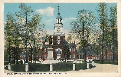 #ad Barry Statue Independence Hall Philadelphia Pa Postcard $8.99