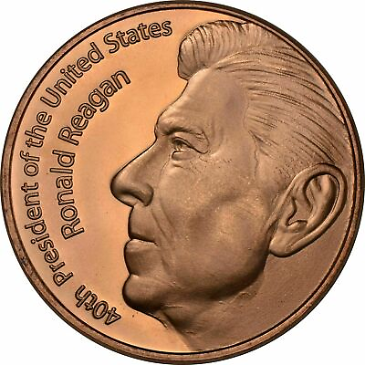 #ad 1 oz Copper Round Ronald Reagan $2.75