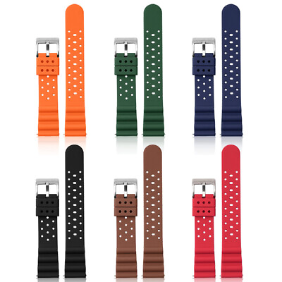 #ad 20mm 22mm Universal Silicone Watch Strap for Omega Seiko Huawei Watch $8.57