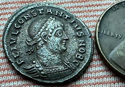 #ad Constantius II as Caesar Follis Coin AE Thessaloniki 337 347AD #ZC64 $56.00