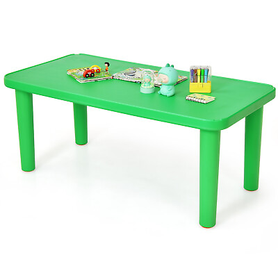 #ad Kids Portable Plastic Table Learn and Play Activity School Home Furniture Green $79.99