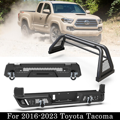 #ad Front Bumper Rear Bumper Roll Sport Bar Combo For 2016 2023 Toyota Tacoma $285.99
