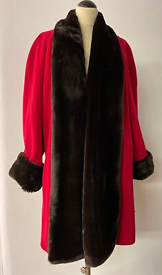 #ad Women#x27;s cashmere wool coat Vintage swing coat red wool coat dressy coat $258.00
