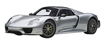#ad AUTOart Porsche 918 Spyder Weissach Package Silver Metallic Die cast Model Car $477.32