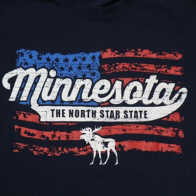 #ad Minnesota Blue American Flag Tee Pride Adult Men#x27;s Size M Medium $5.42