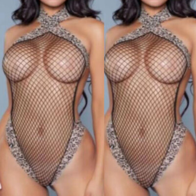 #ad Sexy Womens Sheer Mesh See Through Bodysuit Leotard High Cut Thong Playsuit $8.99