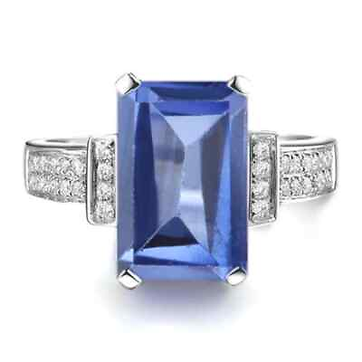 #ad 1.85 Carat Natural Blue Tanzanite IGI Certified Diamond Ring In 14KT White Gold $420.00