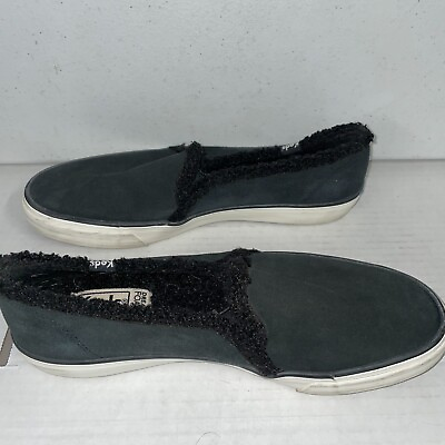 #ad Keds Suede Slip on Sneakers Womens 9.5M Black Shearling WH63242 casual $5.00