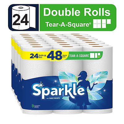 #ad Tear a Square Paper Towels 24 Double Rolls $25.81