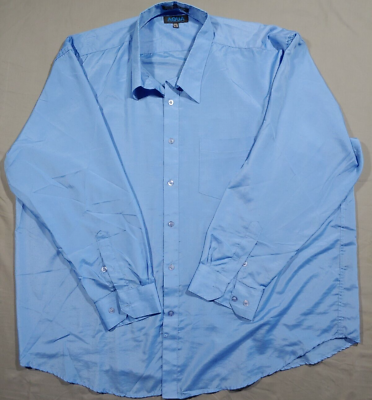 #ad Aqua Button Shirt Mens 2XL Blue Long Sleeve Oxford Pocket Lightweight Down Size $9.43