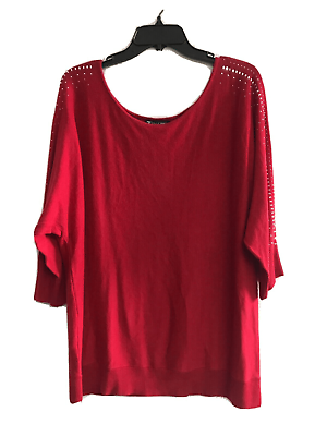 #ad 7th Avenue Design Studio New York amp; Co Women 3 4 sleeve Sweater XL Red Top $22.00
