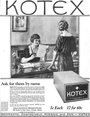 #ad Girl Boss Ask For Them By Name KOTEX Sanitary Napkins 1921 Magazine Print Ad $24.99