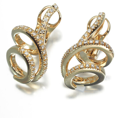 #ad Auth DAMIANI Earrings Diamond Spiral 18K 750 Yellow Gold $2455.03