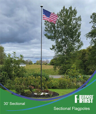 #ad 30#x27; DELTA SECTIONAL FLAG POLE quot;FREEDOM EDITIONquot; BLACK $229.00