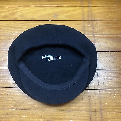 #ad MINT Vintage Pierre Laulhere Classic BLACK Wool Beret Hat Unisex made in France $28.00