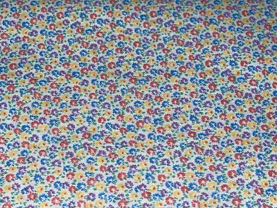 #ad 2 3 Yd Vintage Floral Small Print Yellow Pink Cotton Quilt Fabric by Wamsutta $4.79