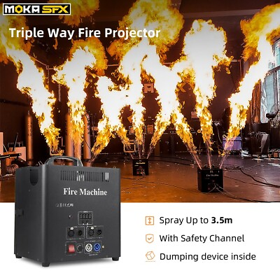 #ad MOKA Fire Machine 3 Head DMX Flame Projector Stage Flame Thrower Jet 1 3 Meters $269.00