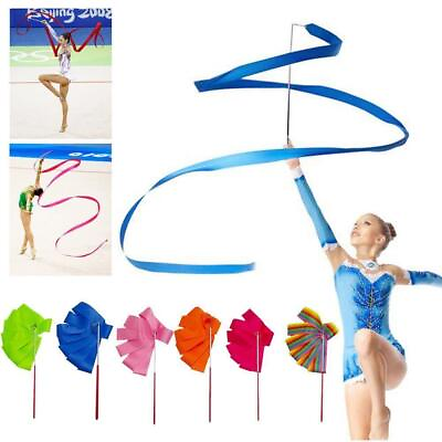 #ad Dance Ribbon Rhythmic Art Gymnastic Ballet Streamer 4M Twirling Hot 2M O8I0 $10.77