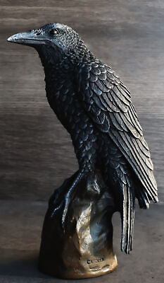 #ad #ad Ebros Gothic Raven Statue Crow Scavenger Bird Perching On Rock Figurine 6quot;H $26.99