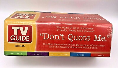 #ad Don#x27;t Quote Me Adult Board Game TV Guide Edition Family Party Trivia NEW $14.95