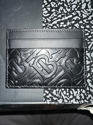 #ad 100% AUTHENTIC NEW Burberry Black Leather Monogram Cardholder SHIPS ASAP $150.00