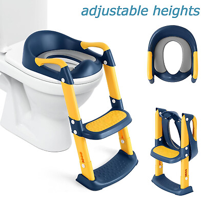 #ad #ad Toddlers Potty Training Toilet Seat Step Stool Ladder Adjustable Height for Kids $26.59